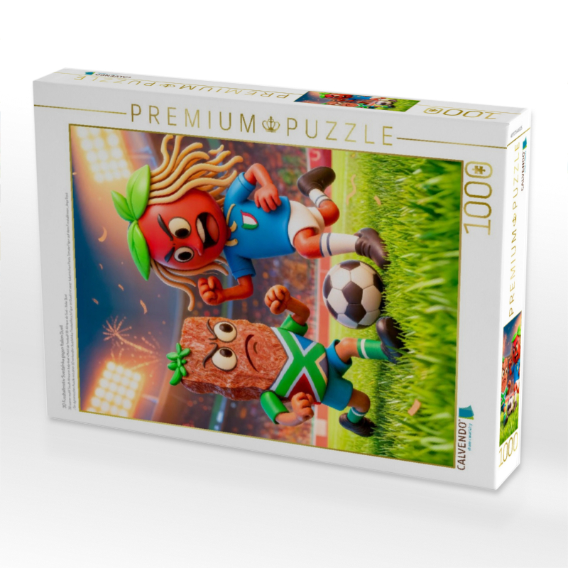 3D Fussballmotiv Suedafrika gegen Italien Duell