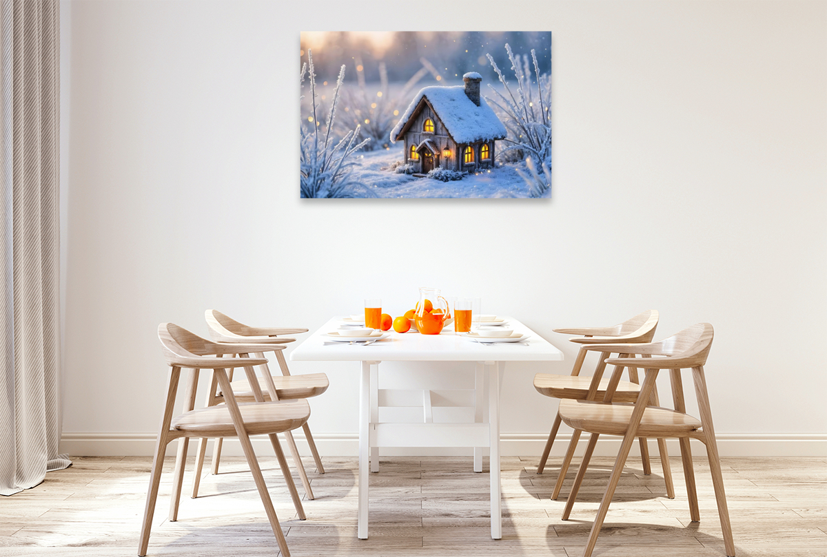 Winter-Feenhäuschen am See