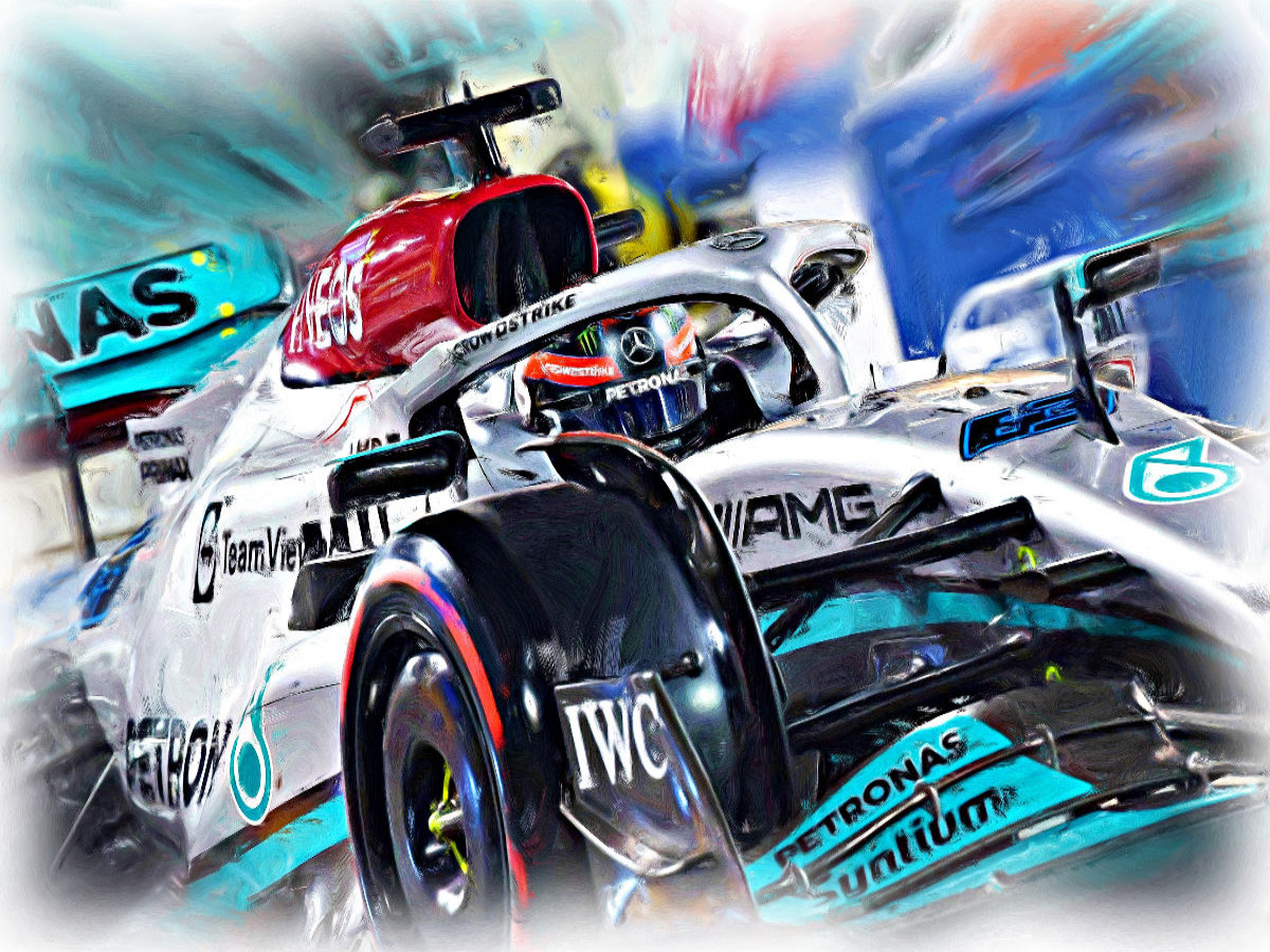 Der Brite George Russell startet sei 2022 für das Team AMG-Mercedes.