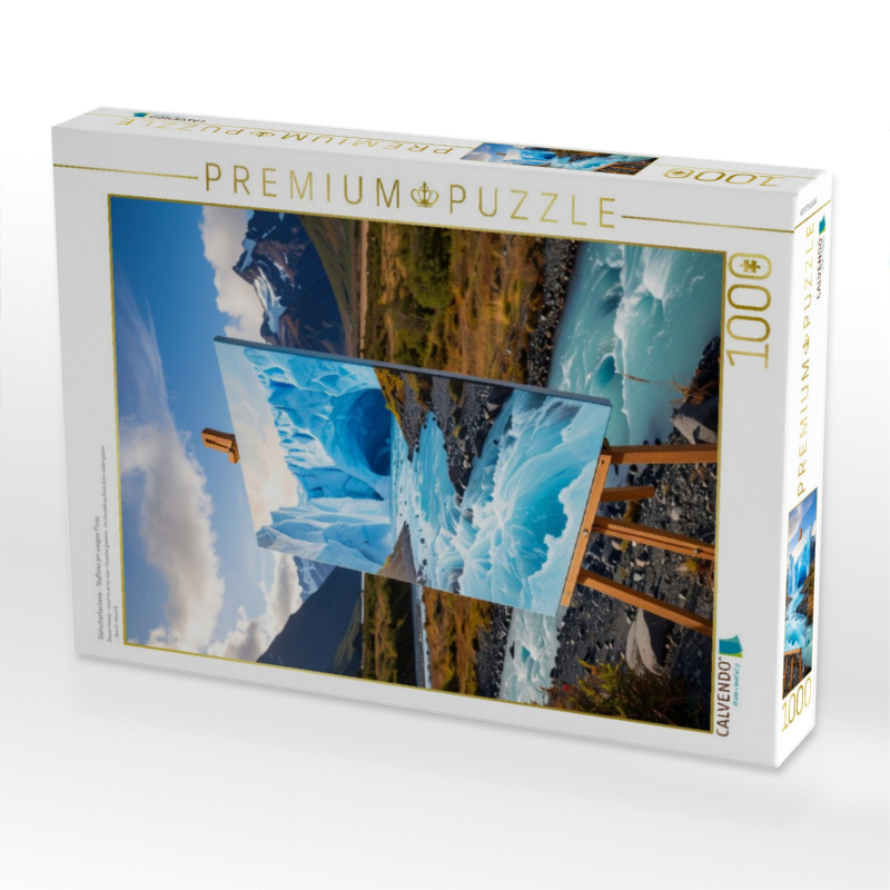 Gletscherfantasie - Staffelei am eisigen Fluss