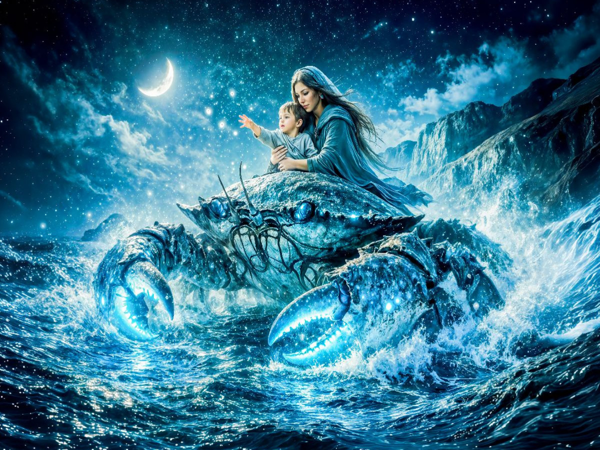 Krebs - Mondlichtmutter auf den Wellen des Lebens