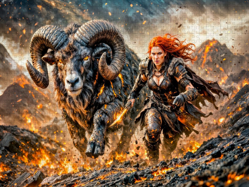 Widder - Kriegerin der Flammen mit dem Tierkreiszeichen