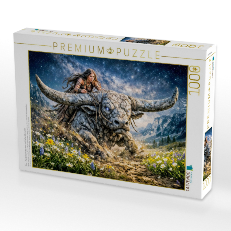 Stier - Mondreiterin über dem nächtlichen Blumental