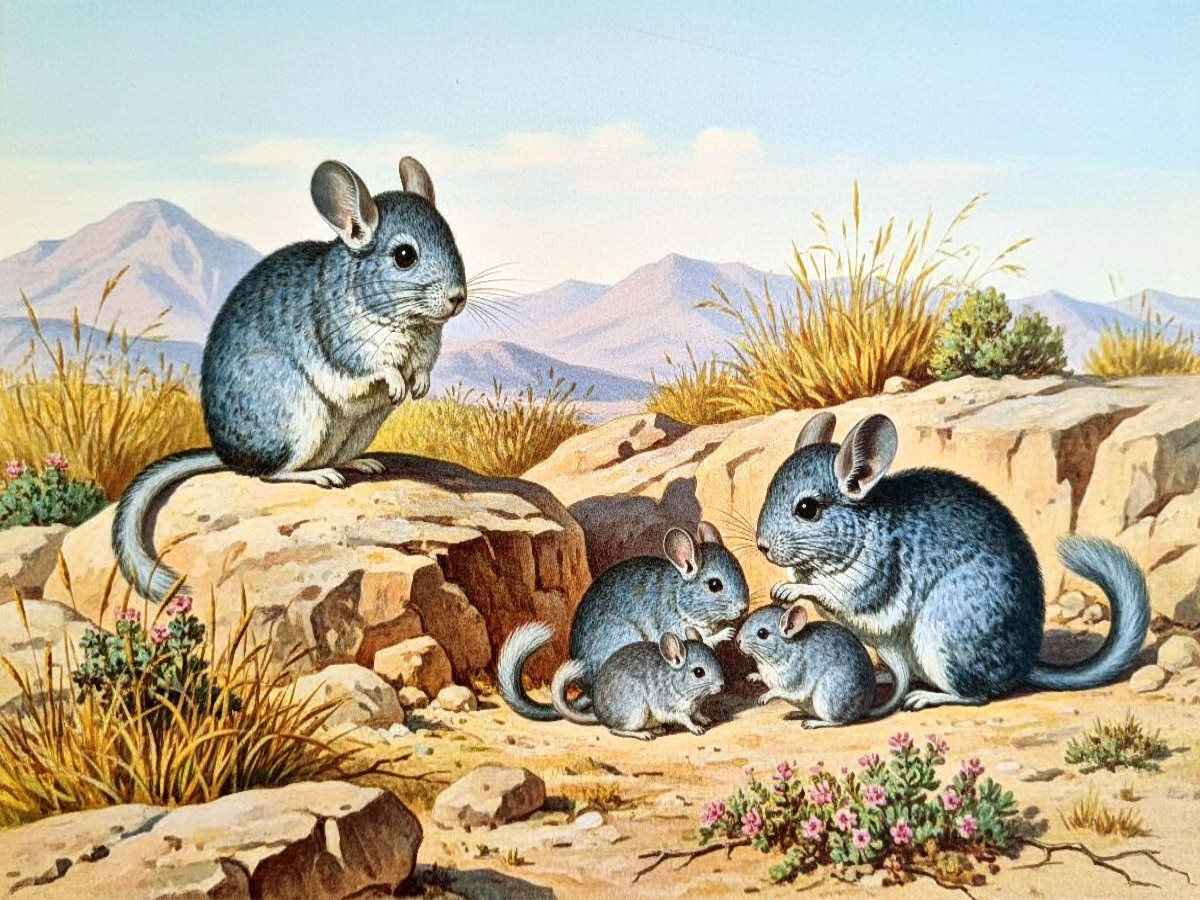 Chinchillas mit Jungtieren