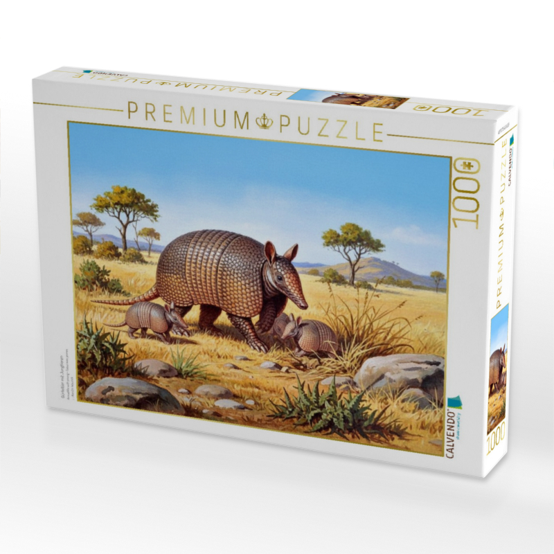 Gürteltier mit Jungtieren