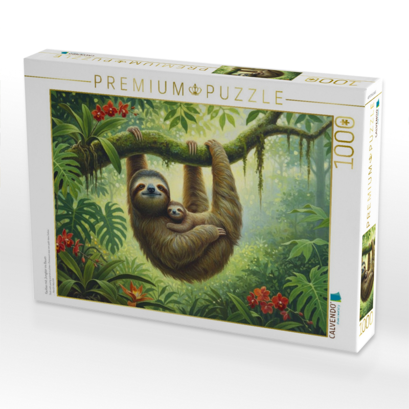 Faultier mit Jungtier im Baum