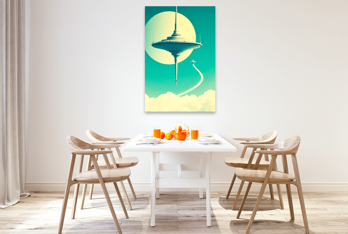 Schwebende Städte im endlosen Himmel