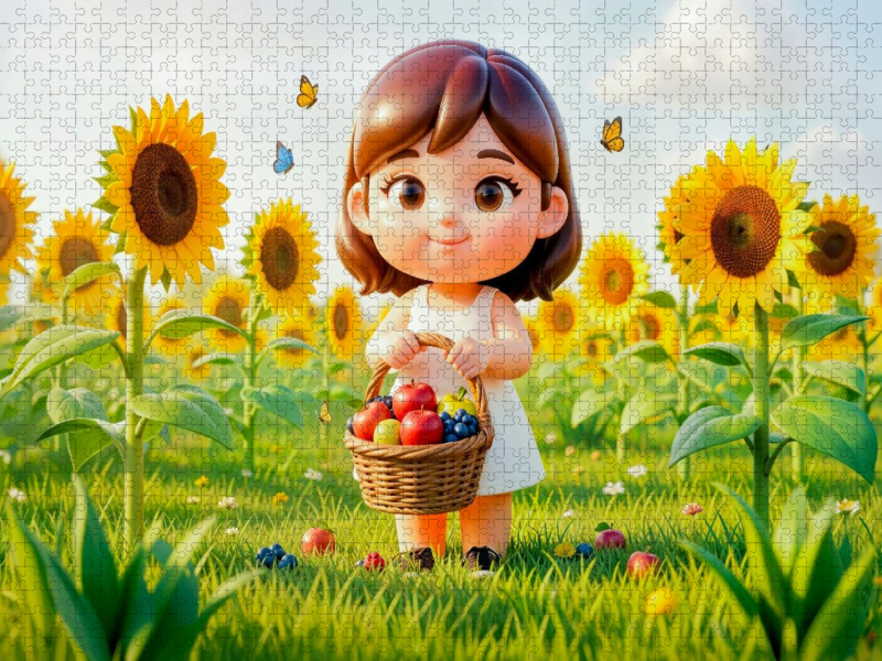 Sternzeichen Jungfrau Sonnenblumen Obst Puzzle