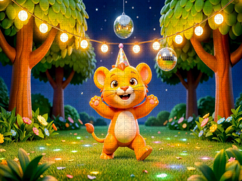 Sternzeichen Löwe Sommernacht Party Puzzle