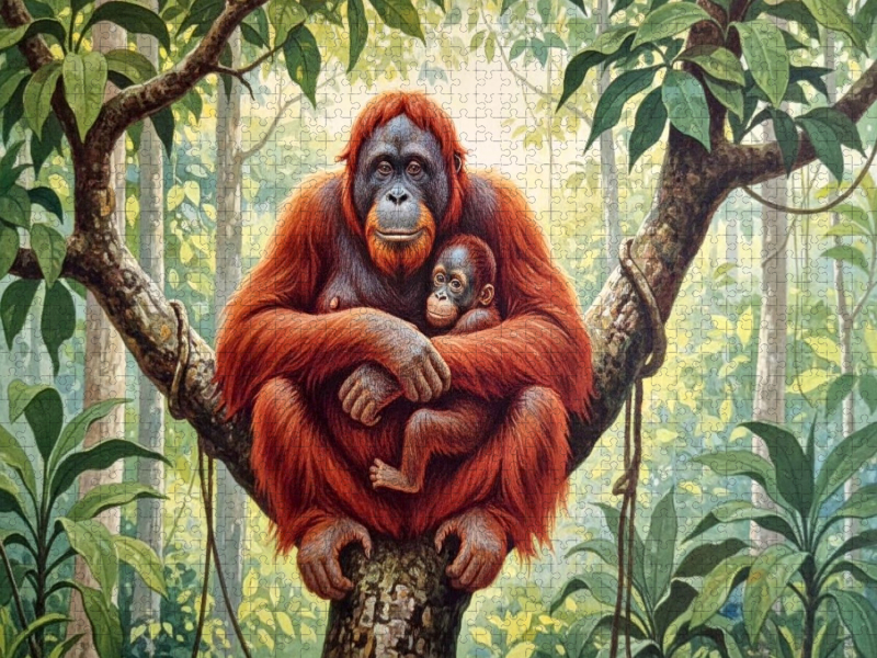 Orang Utan im Stil alter Gemälde