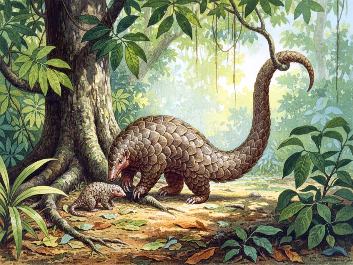 Pangolin Schuppentier - im Stil alter Gemälde