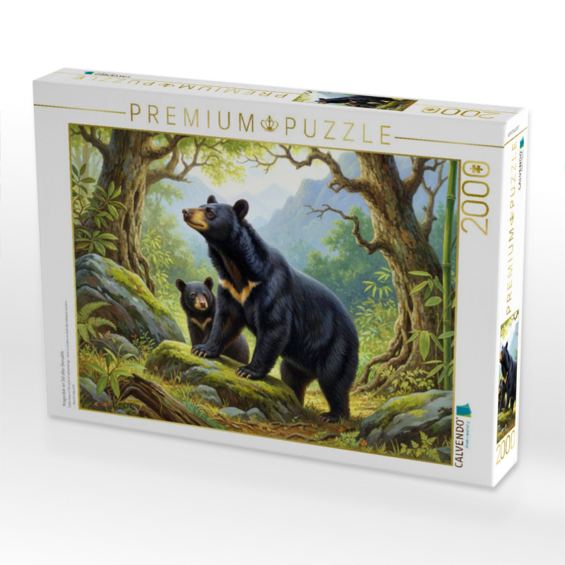 Kragenbär im Stil alter Gemälde