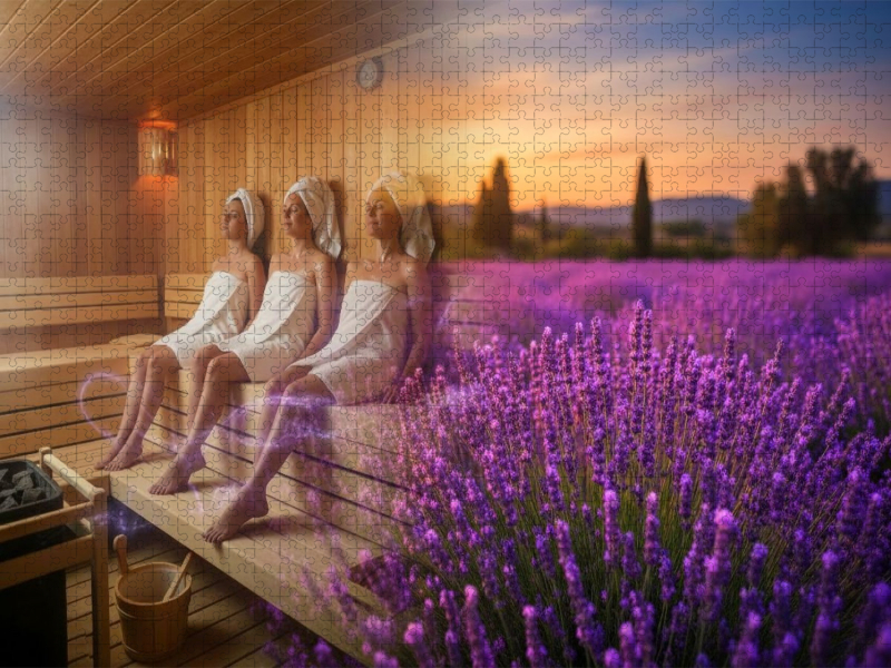 Entspannender Lavendelduft in der Sauna