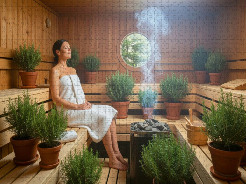 Durchatmender Rosmarinduft in der Sauna