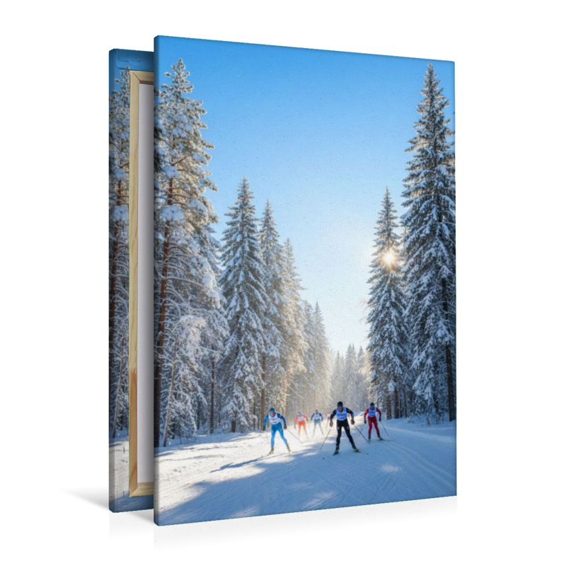 Langlauf - Wettkampf durch den winterwald