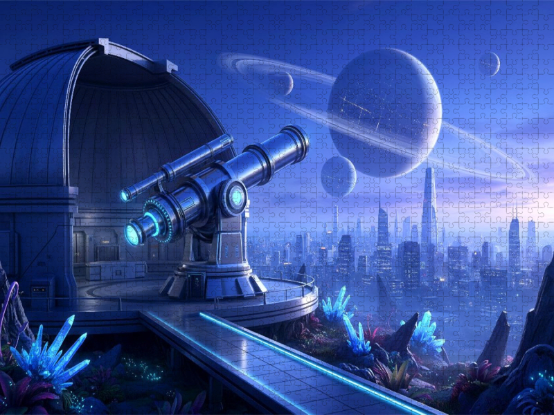Ein Science Fiction Observatorium auf einem fremden Planeten
