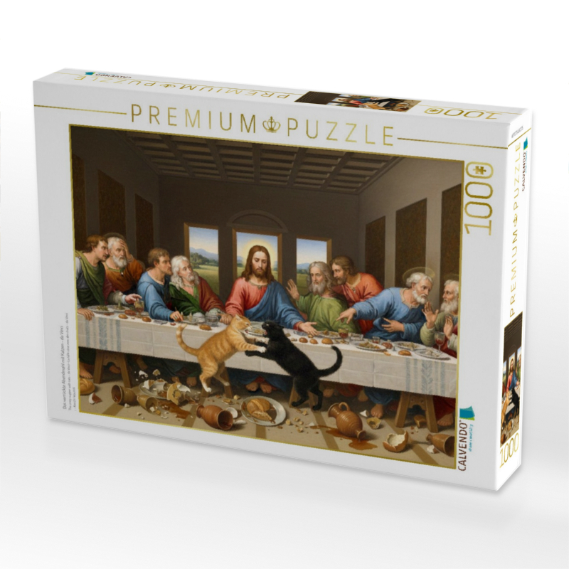 Das verrückte Abendmahl mit Katzen - da Vinci