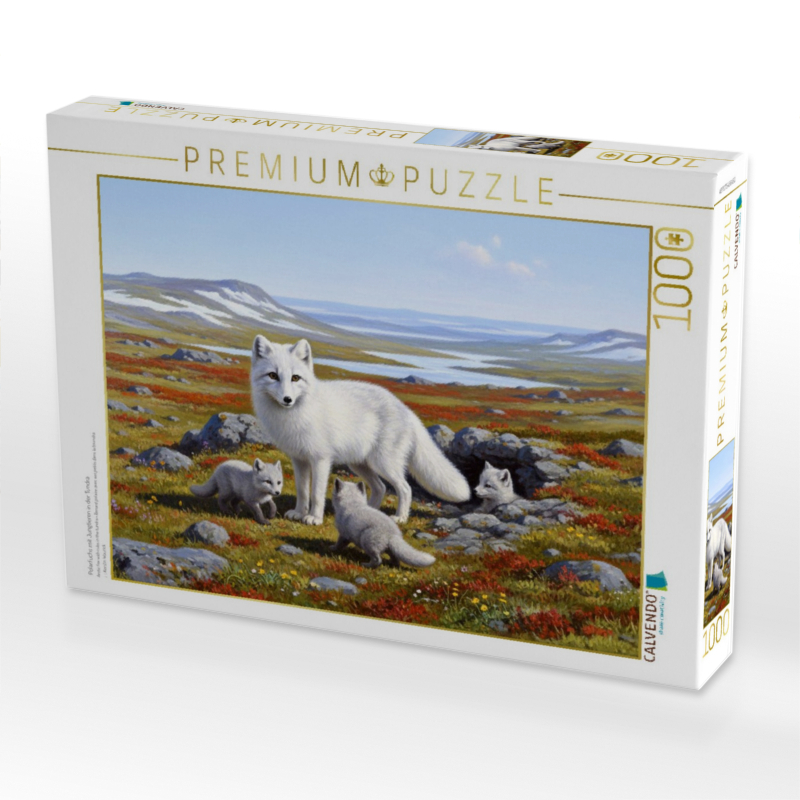 Polarfuchs mit Jungtieren in der Tundra