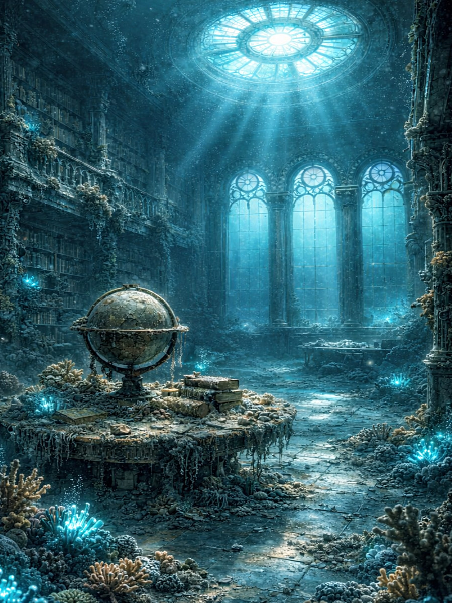 Die versunkene Bibliothek – Steampunk Ruinen unter dem Meer