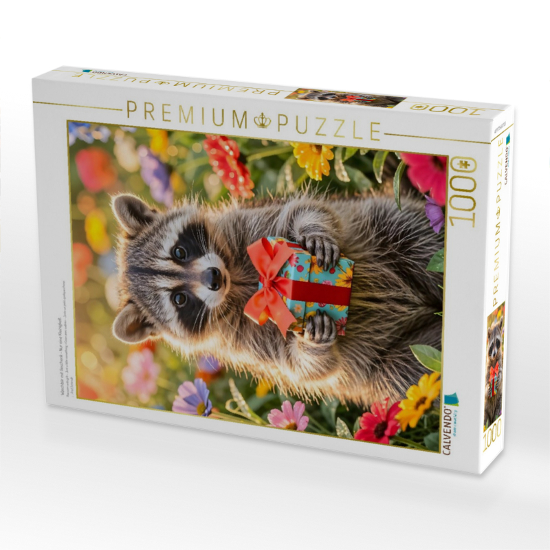 Waschbär mit Geschenk - Nur eine Kleinigkeit.