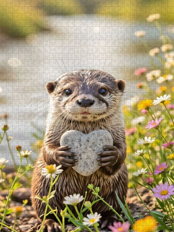 Otter mit Herzstein - Ich bin da.