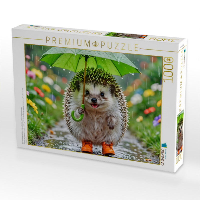 Igel mit Regenschirm - Gemütlich durch den Regen spaziert