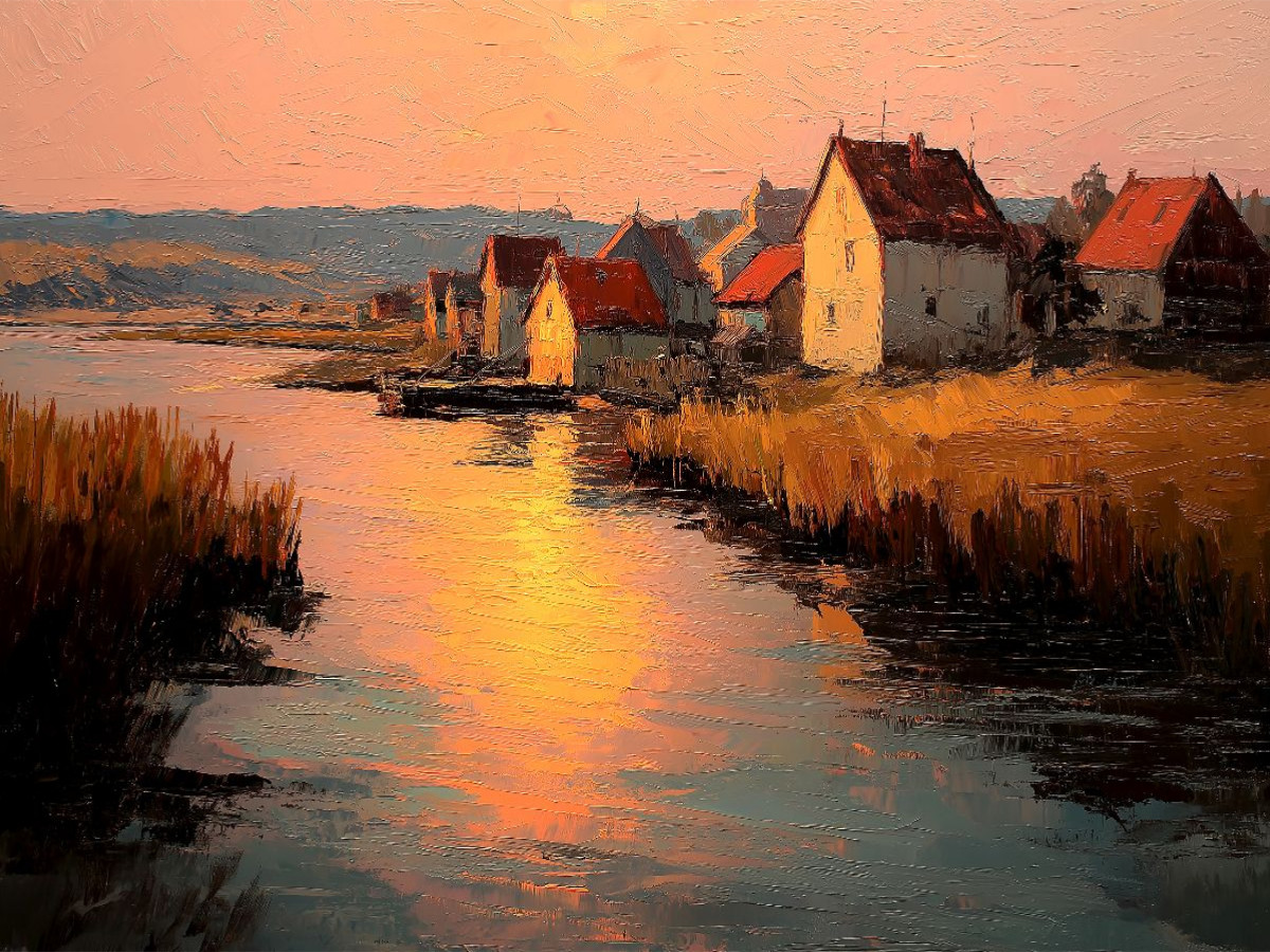 Goldene Stille am Ufer