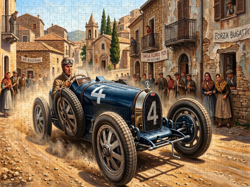 Giulio Foresti startete bei der Targa Florio 1929 mit einem Bugatti T35B