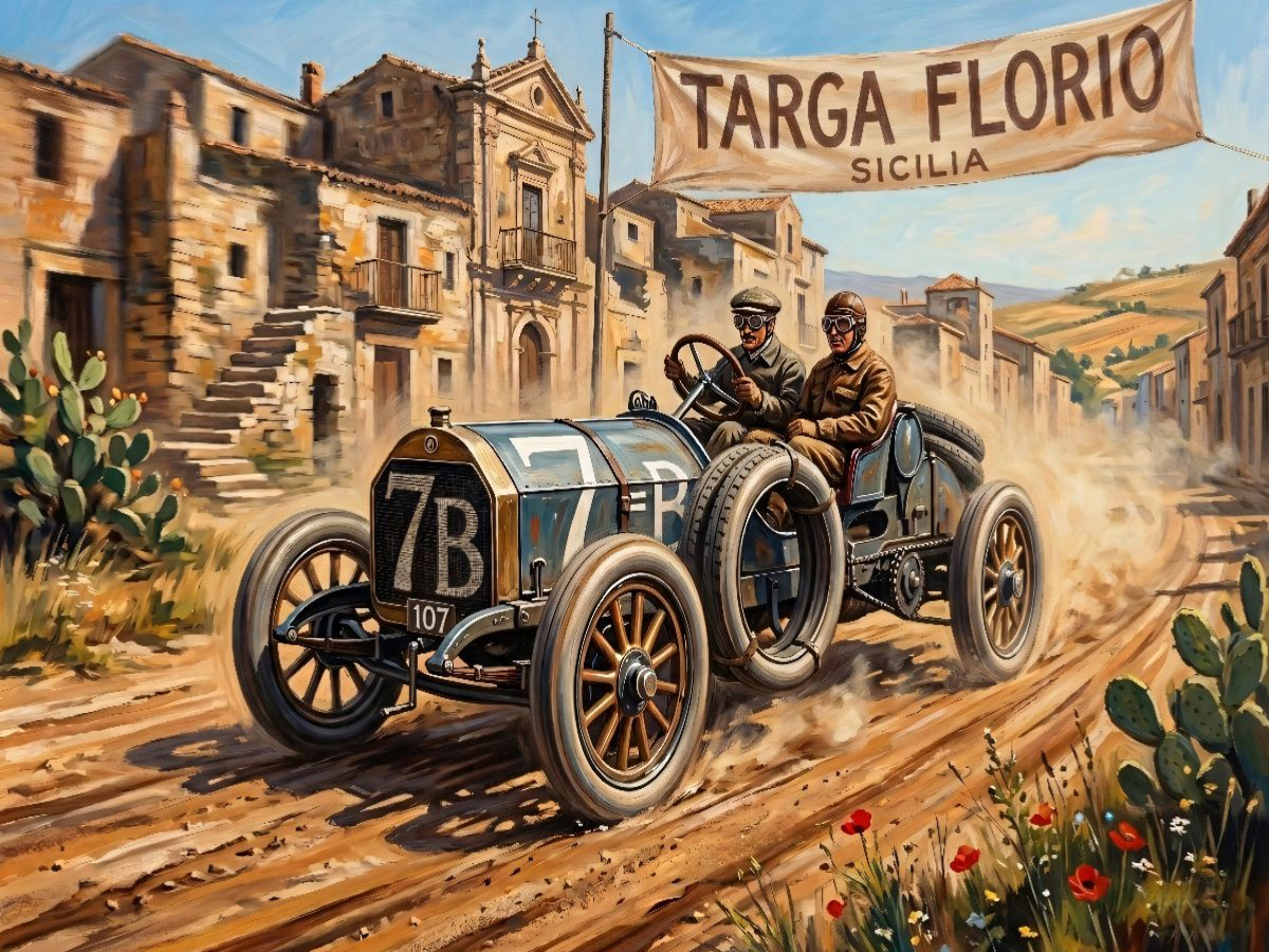 Ferdinando Minoia aus Mailand anno1908 mit dem Isotta-Fraschini
