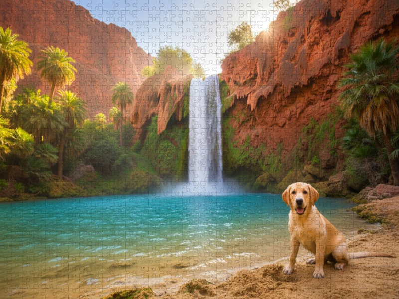 Labrador an den Havasu-Wasserfällen