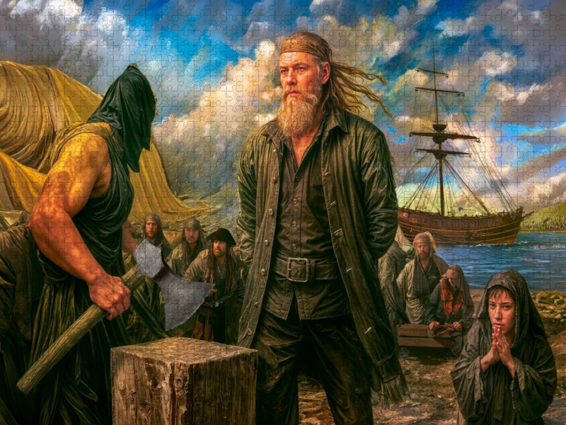 Klaus Störtebeker beim Urteil - Dramatische Piratenszene Puzzle