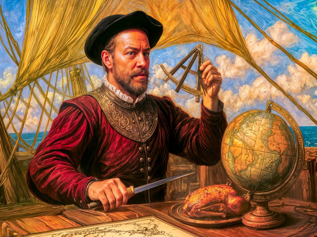 Sir Francis Drake - Legendärer Entdecker und Piratenszene Puzzle