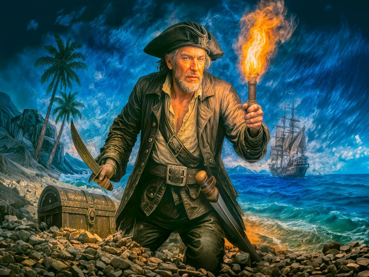 Captain Kidd bei Nacht - Versteckte Schatztruhe Puzzle