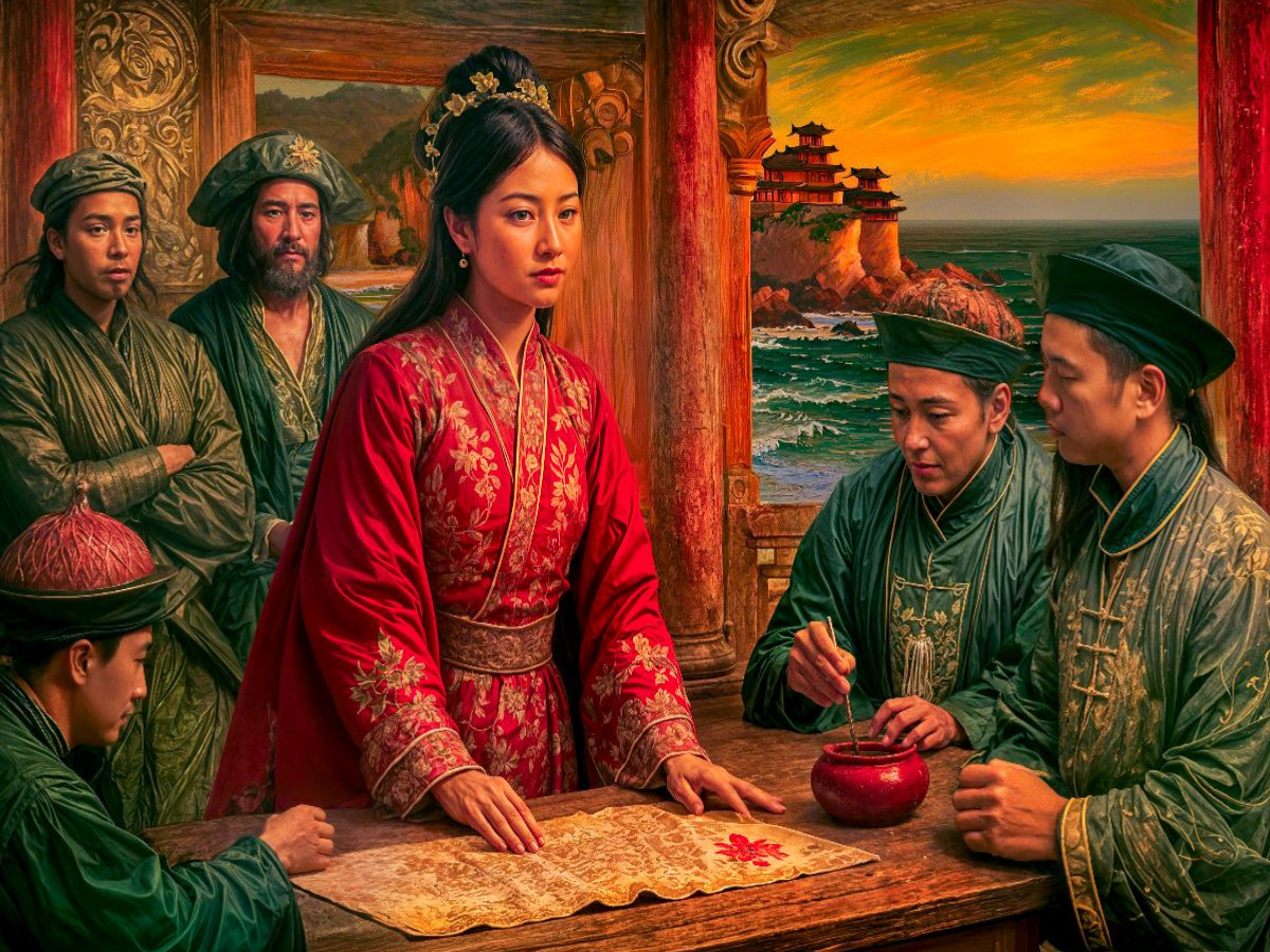 Madame Ching - Mächtige Piratenkönigin in historischer Szene Puzzle