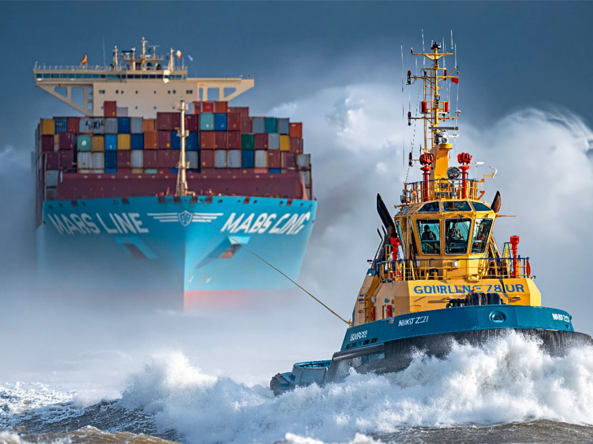 Ein Schlepper für die sichere Hafeneinfahrt