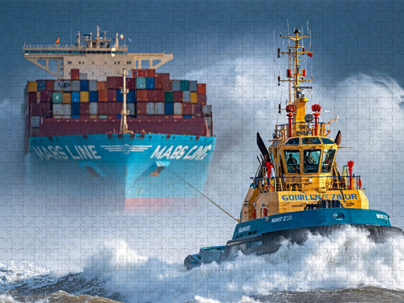 Ein Schlepper für die sichere Hafeneinfahrt