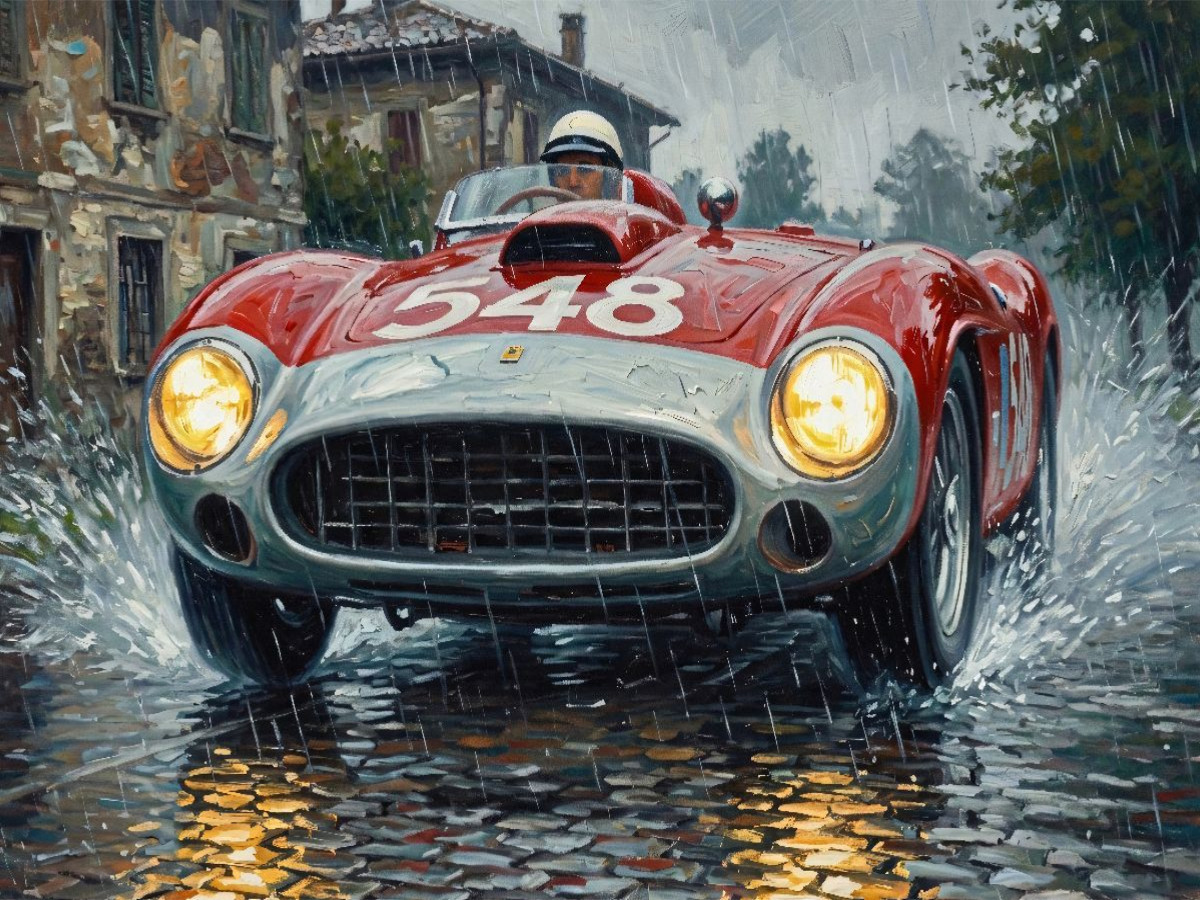 Mille Miglia 1956 - Gesamtsieger wurde Eugenio Castellotti für die Scuderia Ferrari
