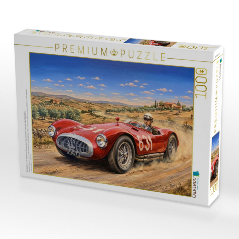 Der Italiener Siro Sirbaci am Steuer eines Maserati A6GCS bei der Mille Miglia 1955