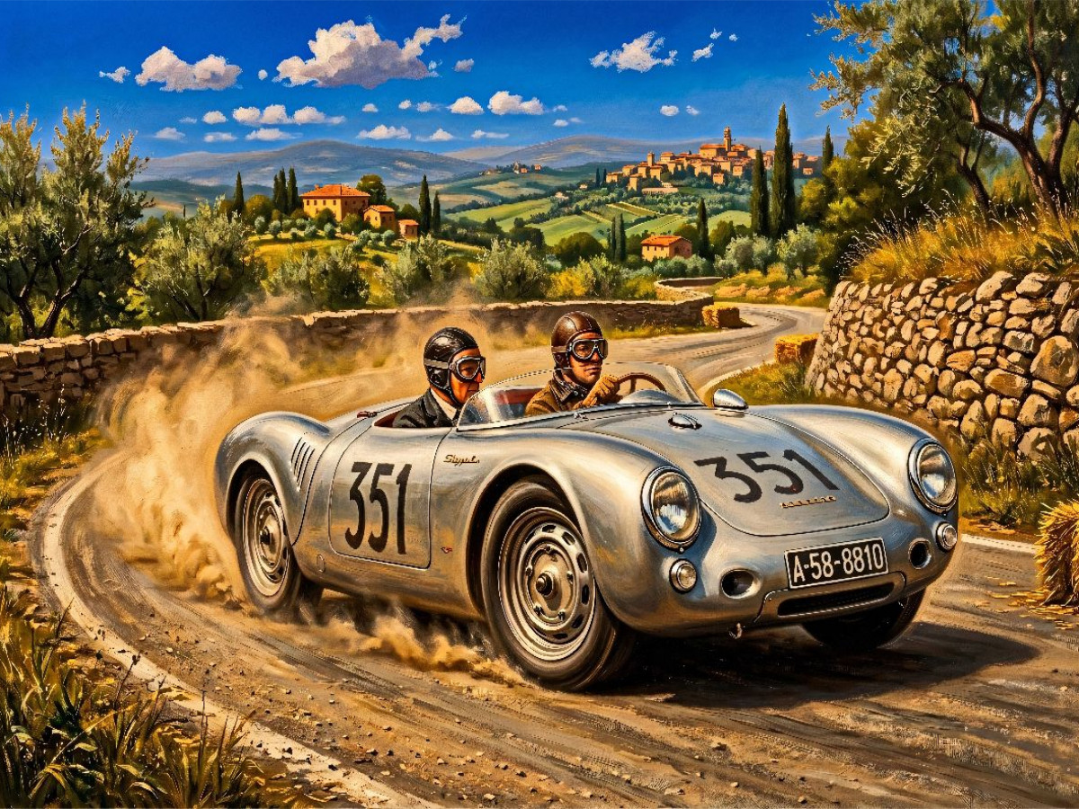 Mille Miglia 1954 - Porsche 550 Spyder von Hans Herrmann und Herbert Linge