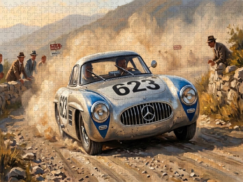 Platz 2 bei der Targa Florio 1952 - Karl Kling und Hans Klenk