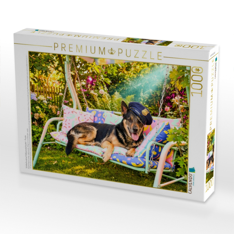Schäferhund auf Hollywoodschaukel - Puzzle
