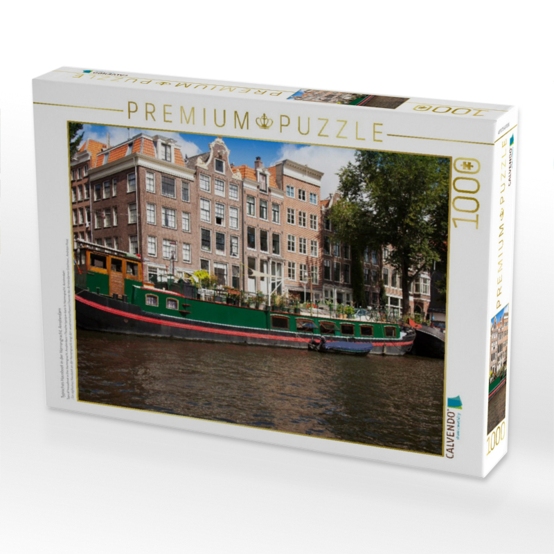 Typisches Hausboot in der Herrengracht, Amsterdam