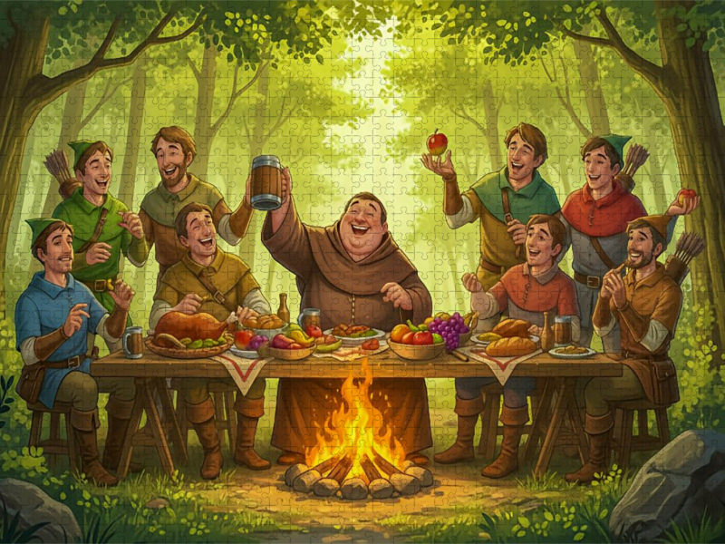 Fröhliches Fest der Gesetzlosen im Wald