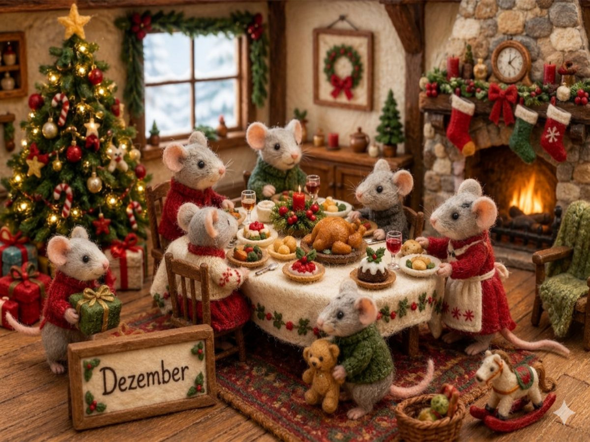 Weihnachtsabend im Mäusehaus