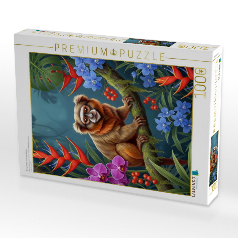 Tamarin Affe zwischen Blüten