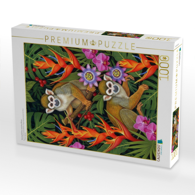 Totenkopfäffchen zwischen Blüten