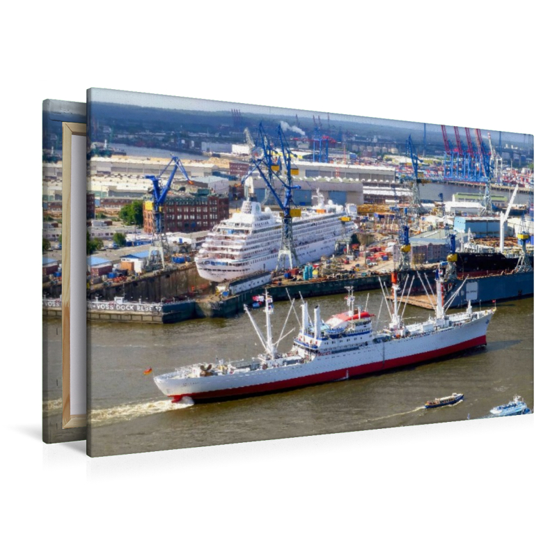 Hamburger Hafen Panorama mit Blick auf eine Werft
