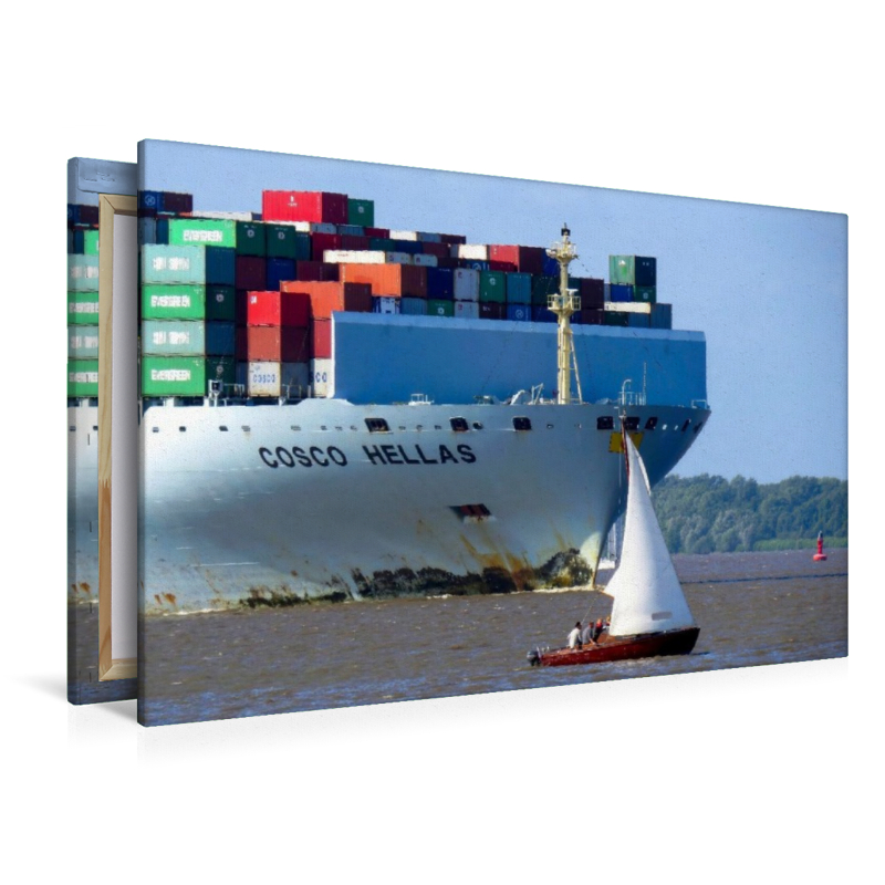 Container und Segler - welch ein Treffen