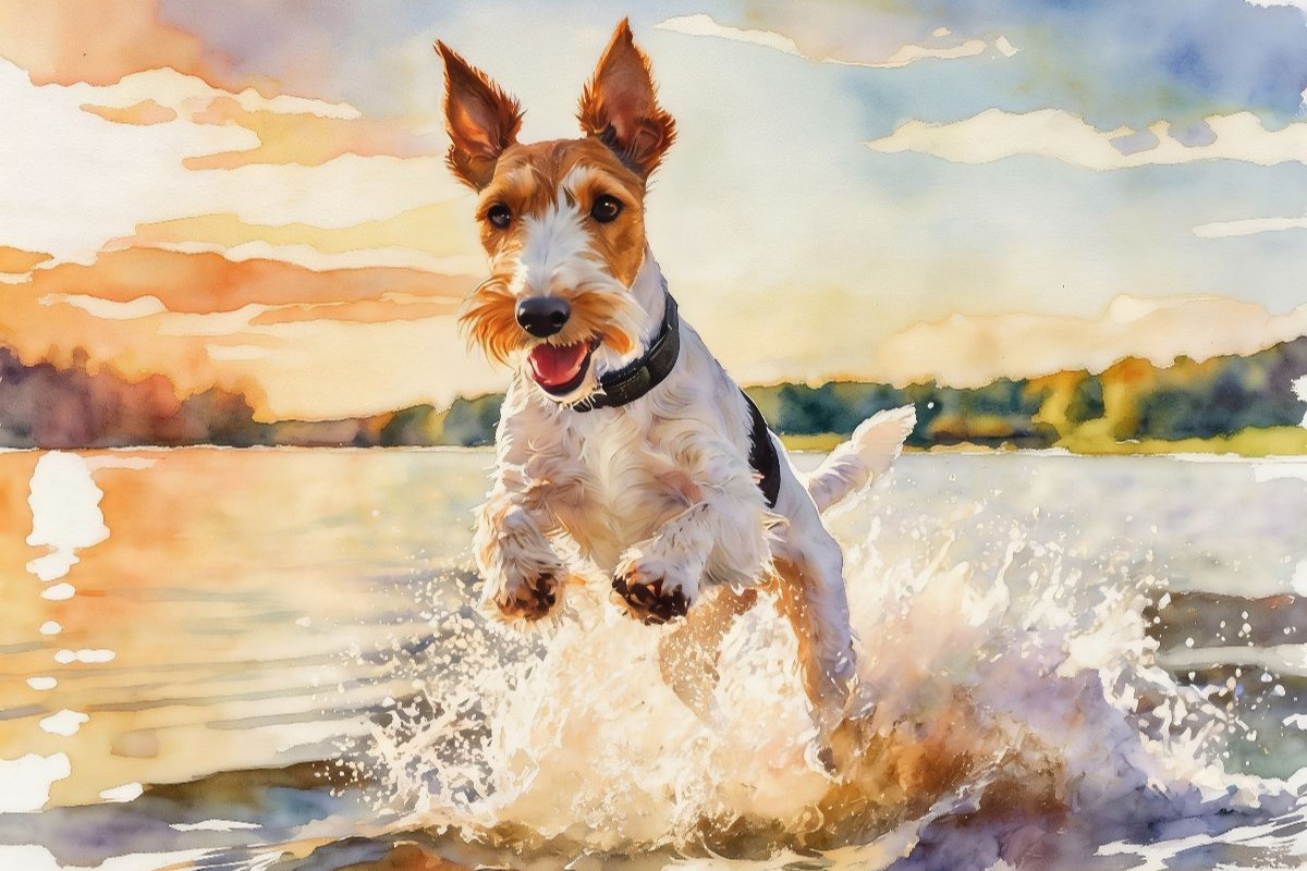 Drahthaar-Foxterrier - sommerliches Vergnügen