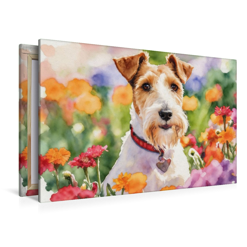Foxterrier Im Blütenmeer